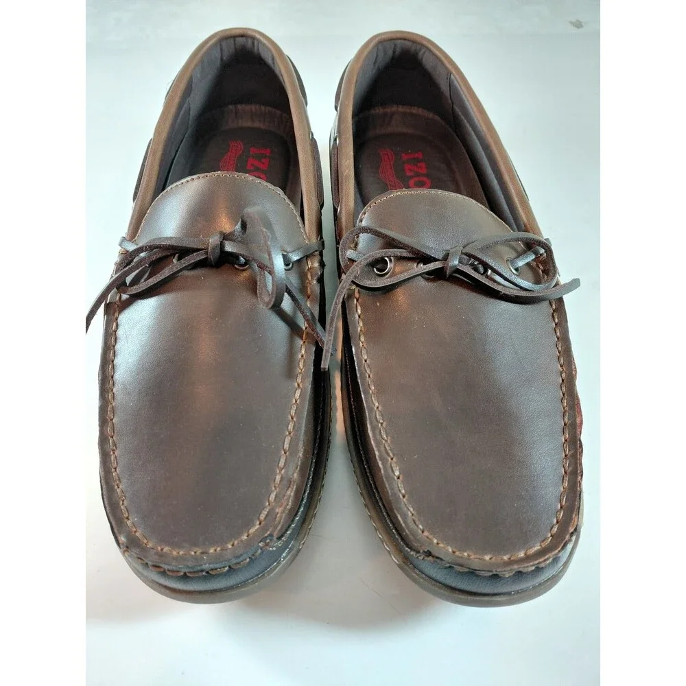 IZOD Men's Heller Brown Memory Foam Casual Boat Shoes Loafers US 9.5M